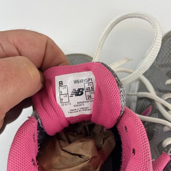 New Balance 481 Gray and Pink Running Shoe Size 9 - Picture 6 of 6